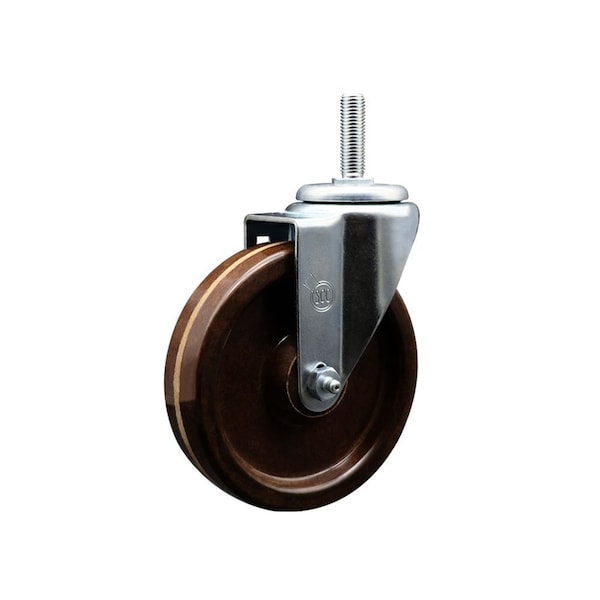 5 Inch High Temp Phenolic Wheel Swivel 34 Inch Threaded Stem Caster SCC